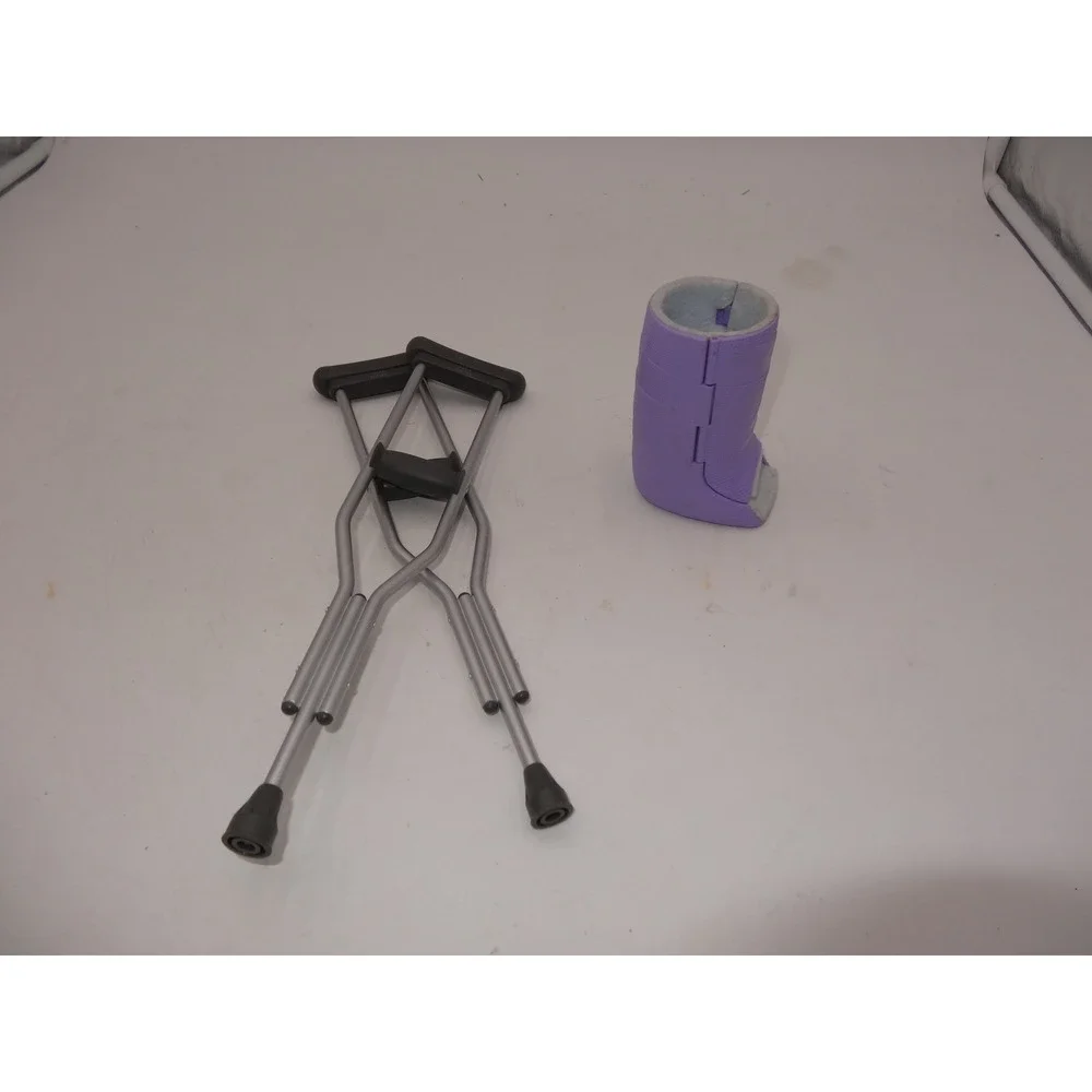 American Girl Doll‎ Crutches and Leg Cast Set Purple Accessory